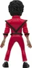The back view of a Michael Jackson action figure wearing his iconic red Thriller outfit. Podgląd zdjęcia produktu