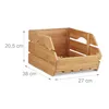 Relaxdays Universal Stapelkiste aus Bambus Holz, offene Produktbild-Vorschau 4