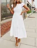 ASKSA Femme Elégante Robe Maxi Ligne A Swing Boho Manches Voir les images du produit 5