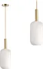 Two modern pendant lights with white glass shades and gold accents, displayed against a white background. Náhľad obrázku produktu
