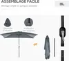 Outsunny Parasol de jardin Parasol droit inclinable Voir les images du produit 6