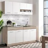 Homestyle4u Küche Küchenblock Weiß Küchenzeile ohne Geräte Produktbild-Vorschau 8