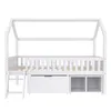 Flieks Lit surélevé d'enfant Lit de maison 90x200cm avec Voir les images du produit 4