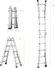 A collage of images showing a multi-purpose telescopic ladder in different configurations and with dimensions indicated. Anteprima dell’immagine prodotto