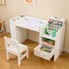 COSTWAY Kindertafelset met stoel, inklapbare tafel met Productafbeelding-voorbeeld 9