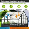A greenhouse attachment for a raised garden bed, illustrating its protective features and benefits. Produktbild-Vorschau