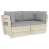 Garten-Palettensofa 2-Sitzer mit Kissen Fichtenholz Produktbild-Vorschau 1