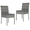 vidaXL Garten-Essstühle 2 Stk. Poly Rattan Grau Produktbild-Vorschau 6