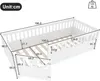 A diagram showing the dimensions of a white wooden bed frame. Anteprima dell’immagine prodotto