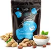 A product bag of powdered peanut butter with peanuts and a bowl of peanut butter shown. Produktbild-Vorschau