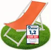 Strandstuhl klappbar Holz Orange verstellbar mit Segeltuch Produktbild-Vorschau 1