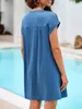 Sommerkleid für Damen, lässiger Stil, Rundhalsausschnitt, Produktbild-Vorschau 3