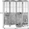 A four-panel room divider with a shabby-chic design, featuring window-like panels and decorative plant boxes. Voir les images du produit