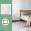 A smart thermostat display and a diagram of a water heating system are shown on the left, with a blurred bedroom scene on the right. Podgląd zdjęcia produktu