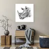 Poster - Poster ohne Rahmen - Nashorn Porträt Grafik - Produktbild-Vorschau 6