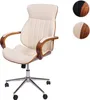 A cream-colored office chair with wood accents on a white background. Anteprima dell’immagine prodotto