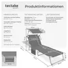 Skládací lehátko tectake, šedé, voděodolné, 68 x 161 x 111 Náhled obrázku produktu 13