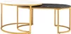 Two nesting oval coffee tables with marble-look tops and gold metal frames, shown against a white background. Produktbild-Vorschau