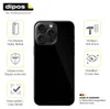 A black smartphone case with various feature icons and text around it. Produktbild-Vorschau