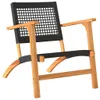 3-tlg. Bistro-Set Schwarz Poly Rattan und Massivholz Akazie Produktbild-Vorschau 3