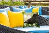 MuchoWow® Outdoor Kissen - Vogel - Amsel - Blumen - 40x40 Produktbild-Vorschau 4