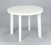 Stół wykonany z białej żywicy syntetycznej, średnica 90 cm. Podgląd zdjęcia produktu 3