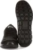 A pair of black Skechers shoes, with one shoe shown from the front and the other from the sole. Voir les images du produit