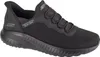 A black Skechers slip-on shoe is shown from the side against a white background. Voir les images du produit