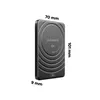 A product shot of a black power bank with dimensions indicated. Náhled obrázku produktu
