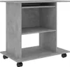 A grey wooden desk with shelves and wheels. Náhled obrázku produktu
