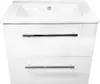 A white bathroom vanity cabinet with a sink and two drawers, shown against a white background. Náhled obrázku produktu