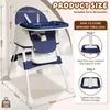 Hochstuhl Baby 2 in 1 mit Rollen, Höhenverstellbar Produktbild-Vorschau 2