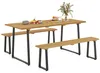 Outsunny Sitzgruppe 3-teilig Holz Essgruppe für 6 Personen Produktbild-Vorschau 1