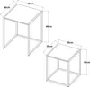 Diagrams showing the dimensions of two nesting tables. Produktbild-Vorschau