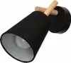Wandlampe Schwarz Stoff Holz Skandinavisch E27 Wandleuchte Produktbild-Vorschau 3