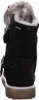 A back view of a black winter boot with fur lining. Produktbild-Vorschau