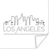 MuchoWow® Poster Skyline "Los Angeles" weiß 50x50 cm - Produktbild-Vorschau 1