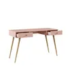 Bureau Rose pastel mat NATURA 135cm avec 2 tiroirs Voir les images du produit 3