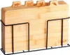 4x taglieri da cucina in legno di bambù in un supporto Anteprima dell’immagine prodotto 3