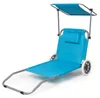 Chaise longue à roulettes avec toit Chaise longue pliante Voir les images du produit 13