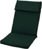 A dark green chair cushion with a headrest, isolated on a white background. Produktbild-Vorschau