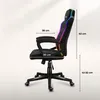 Side view of a black gaming chair with RGB LED lighting, showing dimensions. Anteprima dell’immagine prodotto