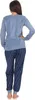 Damen Frottee Pyjama Schlafanzug langarm mit Bündchen und Produktbild-Vorschau 3