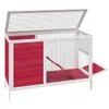 Kaninchenstall Rot 103x44x69,5 cm Massivholz Kiefer Produktbild-Vorschau 4