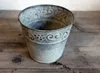 Blumentopf aus Zink mit Ornament, Höhe ca. 10 cm, Ø oben Produktbild-Vorschau 3