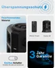 Collage of product features and marketing information for a power strip. Produktbild-Vorschau