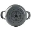 The bottom of a gray pot with markings indicating compatibility with different heat sources. Podgląd zdjęcia produktu