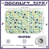 A product image displaying a pet training pad with a bone and paw print pattern, along with size information and icons indicating features. Produktbild-Vorschau