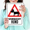 Vorsicht Hund Metallschild in 15x20 cm mit Hunde Silhouette Produktbild-Vorschau 3