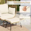 COSTWAY poltrona in vimini polyrattan con sgabello, Anteprima dell’immagine prodotto 6